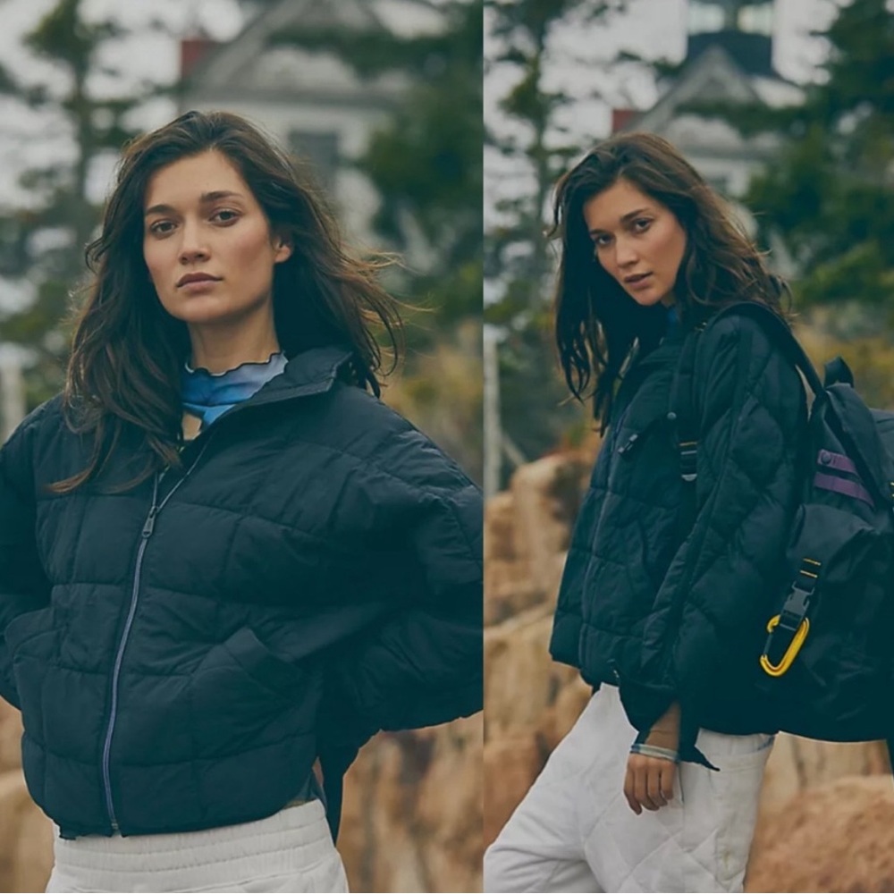 Free People Movement Pippa Packable Puffer Jacket with logo. Size M. NWT